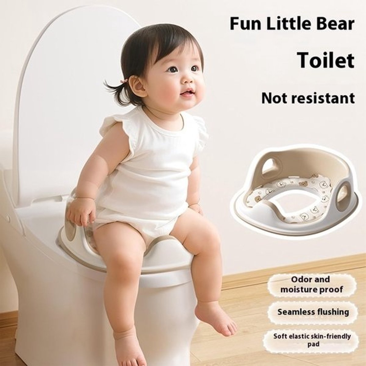 Kindertoiletstoelhoes - Peuter Potje - Zindelijkheidstraining - Met Handgrepen - Universeel - Meerkleurig