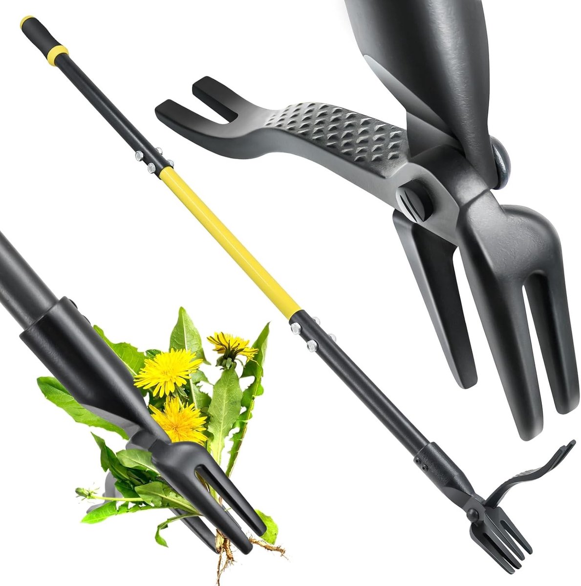 Ergonomische Onkruidverwijderaar met Lange Handgreep van 45 Inch, Stevige Tuingereedschap met 4 Klauwen voor Efficiënt Onkruid Wieden en Tuinonderhoud