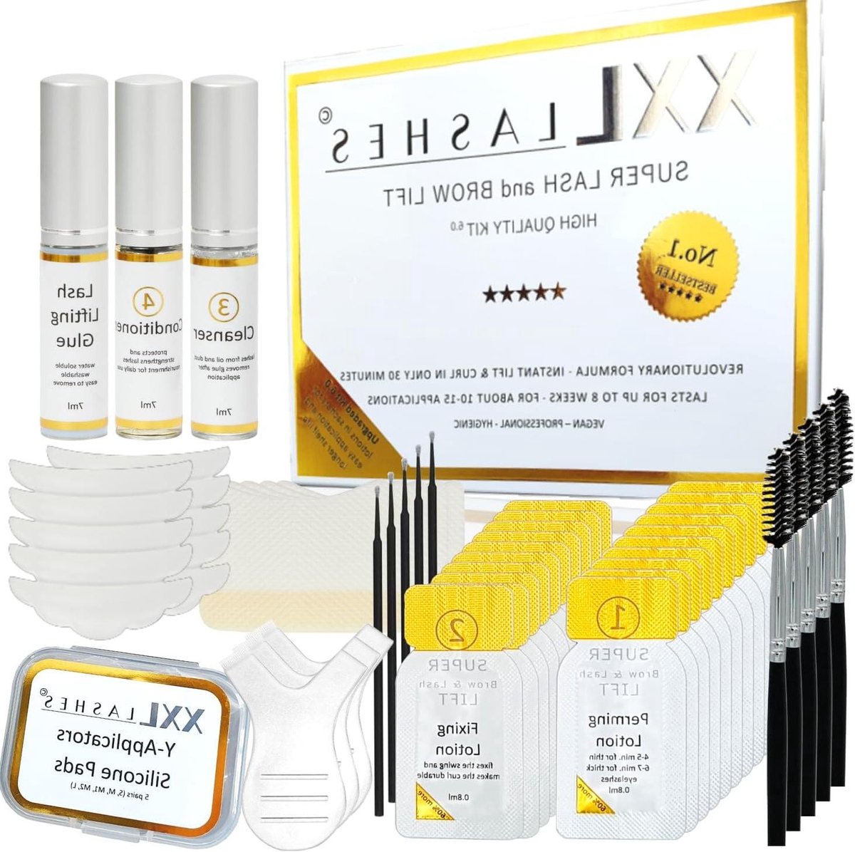 Wimperlift Set - Wenkbrauw Lamineren - Mooie Wimpers Creëren - Korte Inwerktijd - 38 Stuks - Niet Van Toepassing