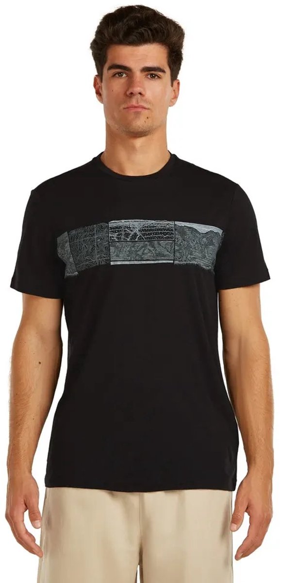 Icebreaker Merino 150 Tech Lite Elevation Line T-shirt Met Korte Mouwen Zwart M Man