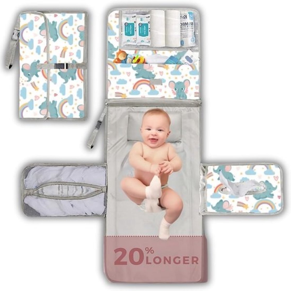 XL waterdichte draagbare aankleedmat voor baby's - perfect voor onderweg