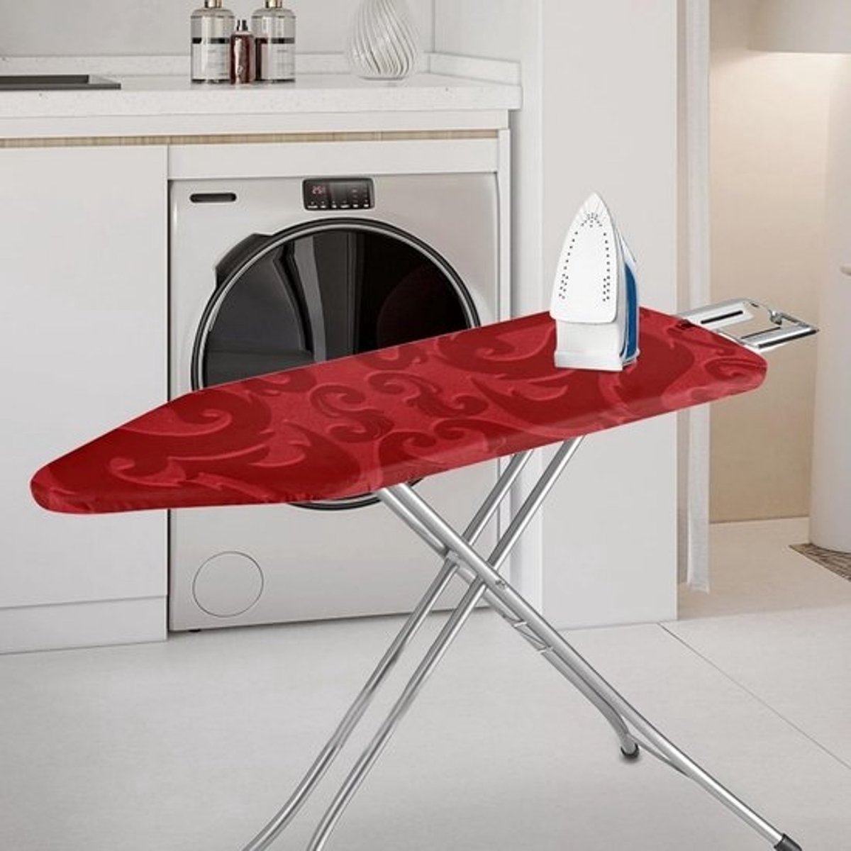Strijkplankovertrek - Strijkhoes - Snel Strijken - Hitte reflecterend - 110x30 cm - Rood