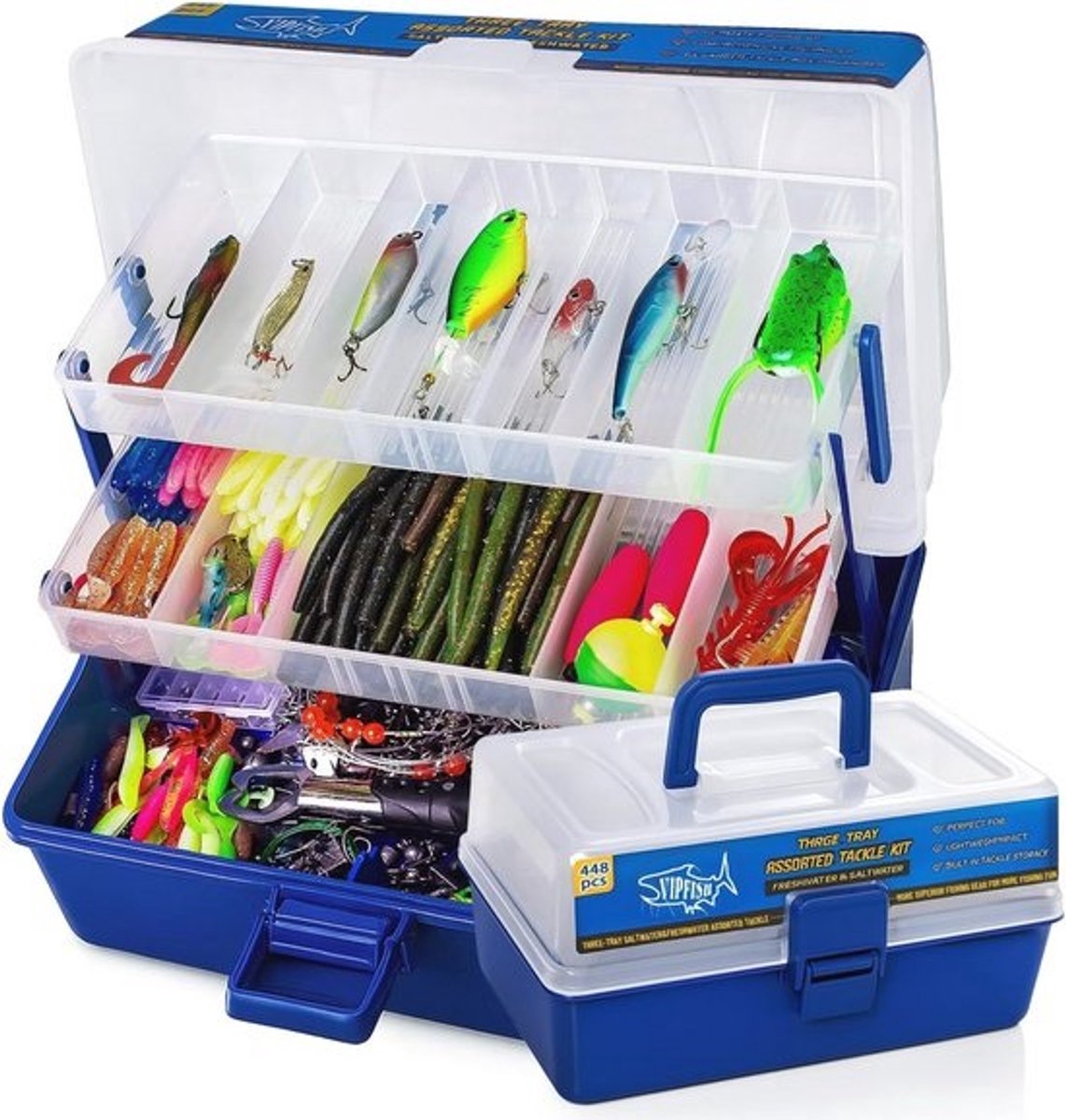 448-delige kunstaas set - complete visdoos met haken, gewichten, dobbers en accessoires voor visliefhebbers