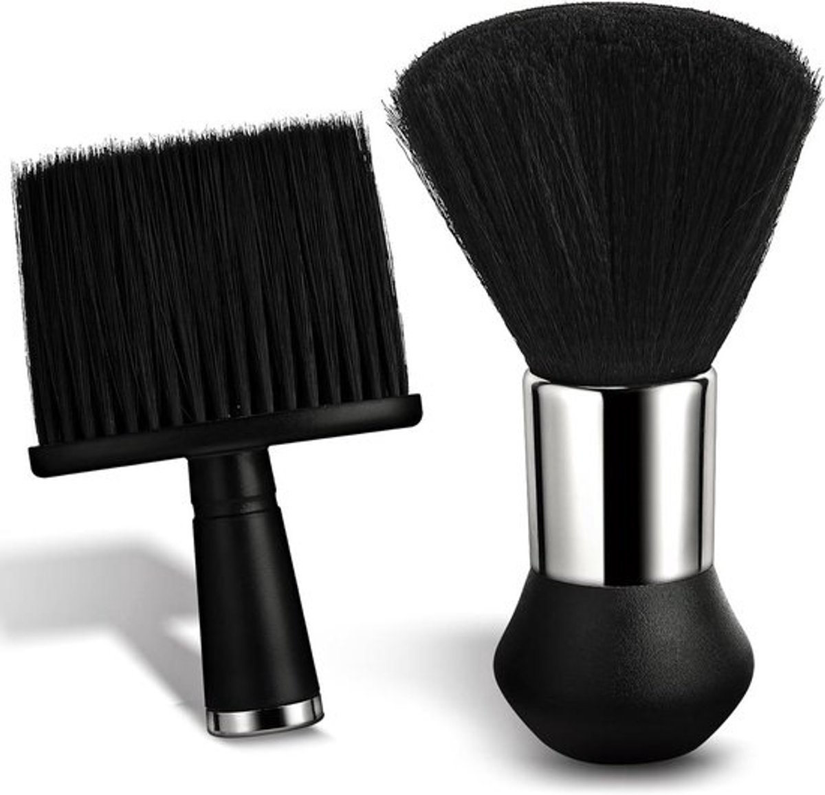 Allecto Plus - Kappersborstels voor het verwijderen van los haar - Set van 2 - Professionele haarknipborstels voor nek en oren - Zachte nekstofdoeken met 3 zoekwoorden