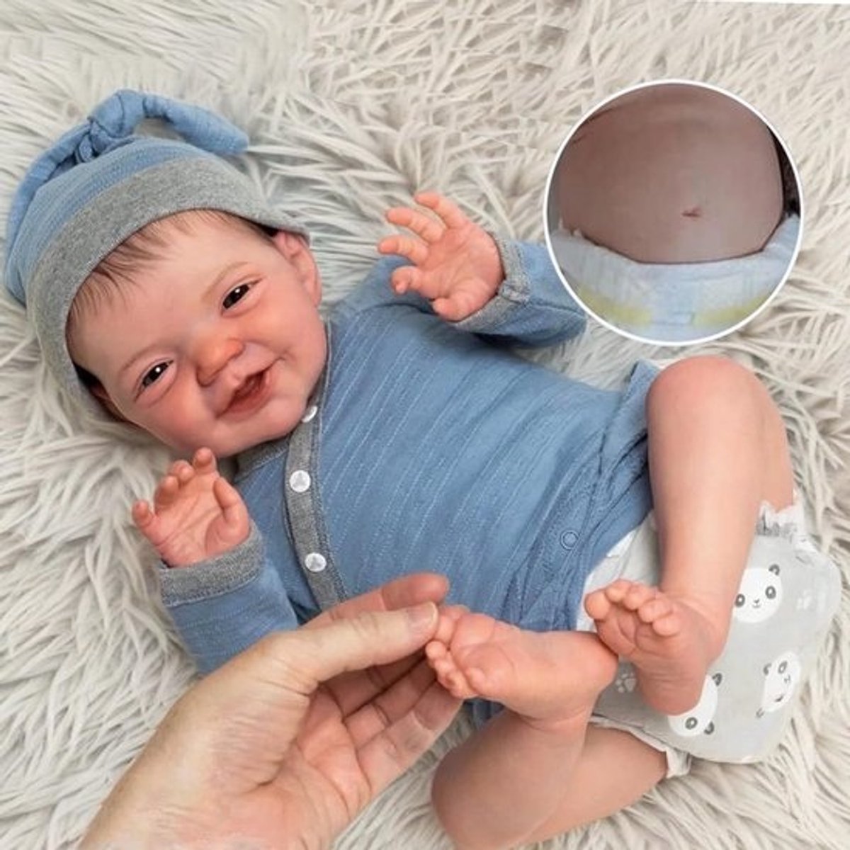 Levensgrote Reborn Pop van Volledig Silicone met Gesloten Oogjes - Realistisch Babypop