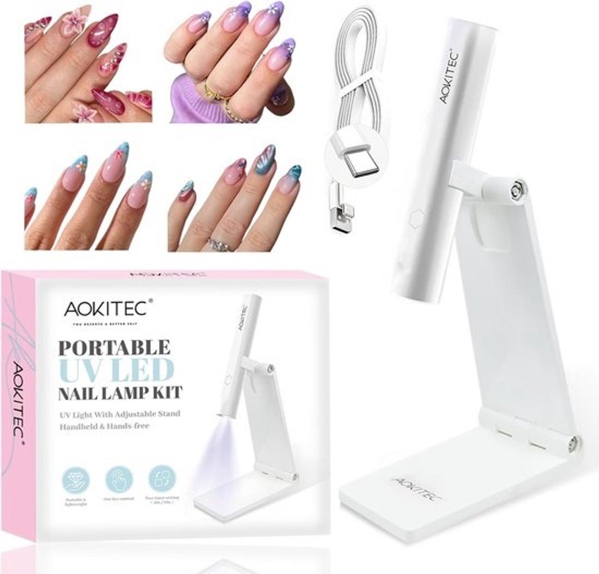 UV LED Nagellamp met Standaard voor Gelnagellak en Nagels Strips - Draagbaar & Sneldrogend