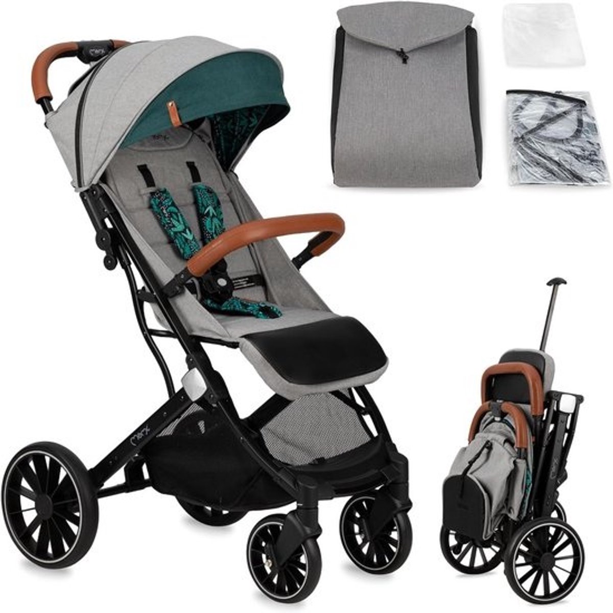 Inklapbare Kinderwagen Buggy met Ligfunctie en Boodschappenmand Vanaf 6 Maanden