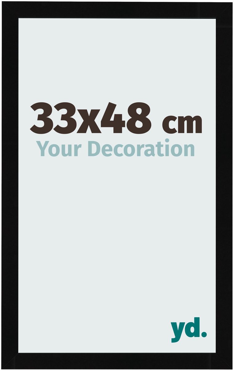 Your Decoration - Fotolijst 33x48 cm - MDF - Zwart Hoogglans - Bologna
