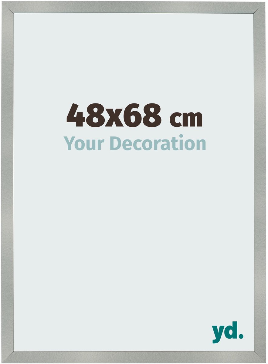 Your Decoration - Fotolijst 48x68 cm - MDF - Aluminium Geborsteld - Bologna