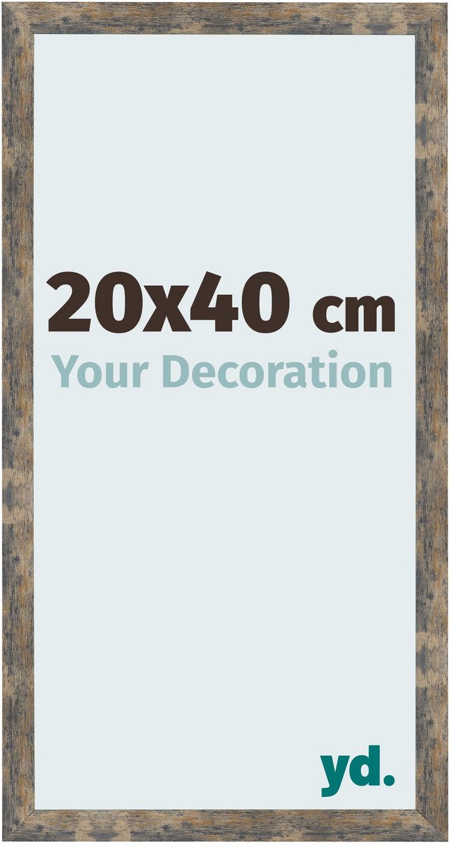Your Decoration - Fotolijst 20x40 cm - MDF - Blauw Goud Gemeleerd - Bologna