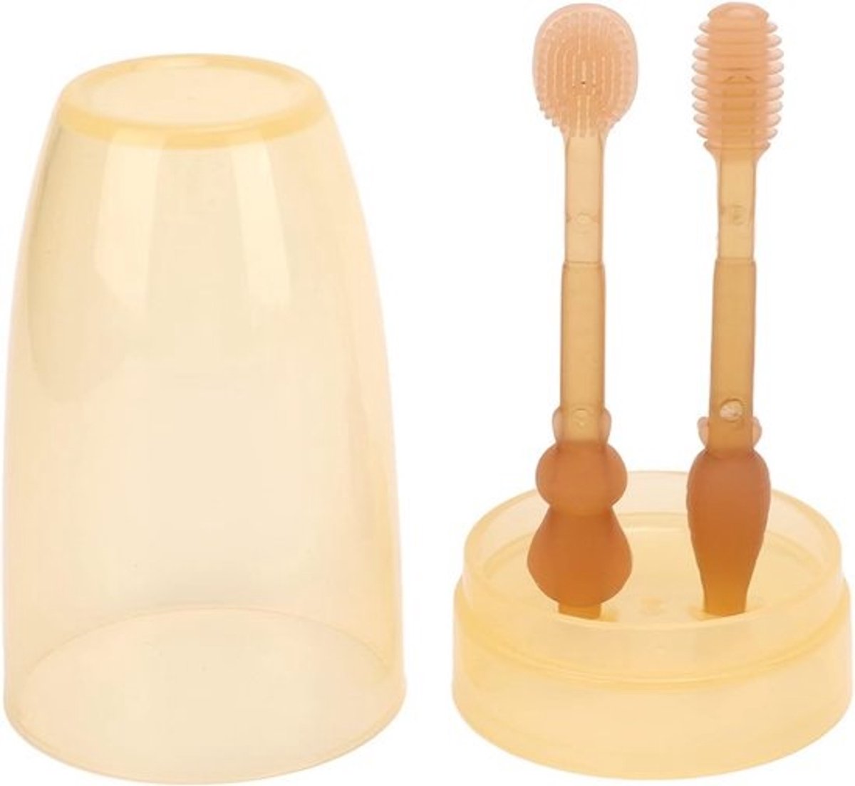 Siliconen Baby Tandenborstel Set met Vingerborstel en Tongborstel