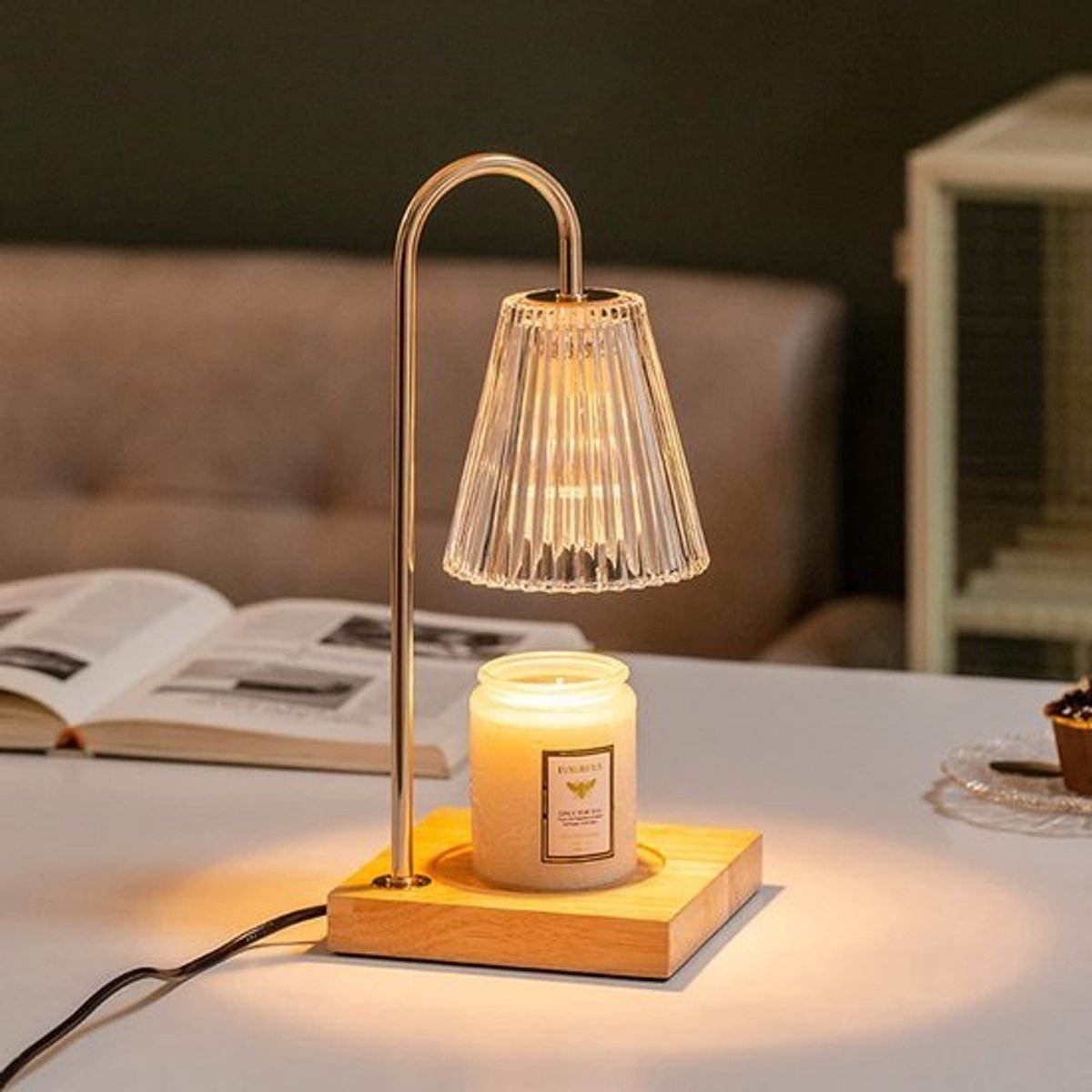 Elektrische Wax Warmer Lamp met Dimmer en Timer - Vlambeschermde Geurverdrijver voor Wax Melts en Geurkaarsen