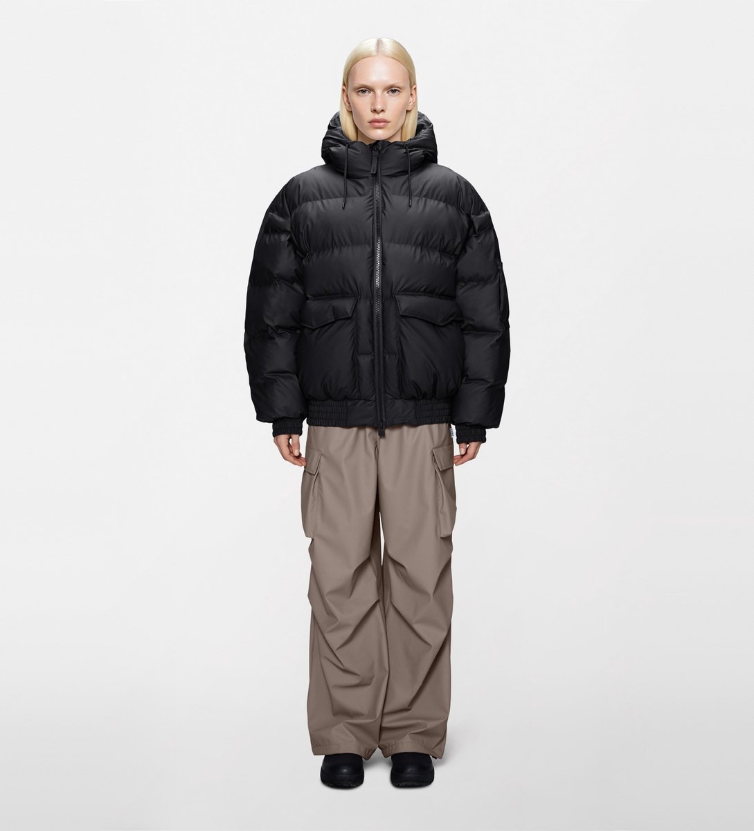 Rains Hoge Bomber Puffer Jas W3T3