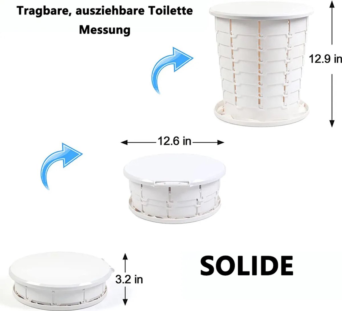 Campingtoilet, multifunctioneel campingtoilet, opvouwbaar droogtoilet, draagbaar toilet Geschikt voor buitenactiviteiten zoals vissen, kamperen, wandelen en langeafstandreizen.