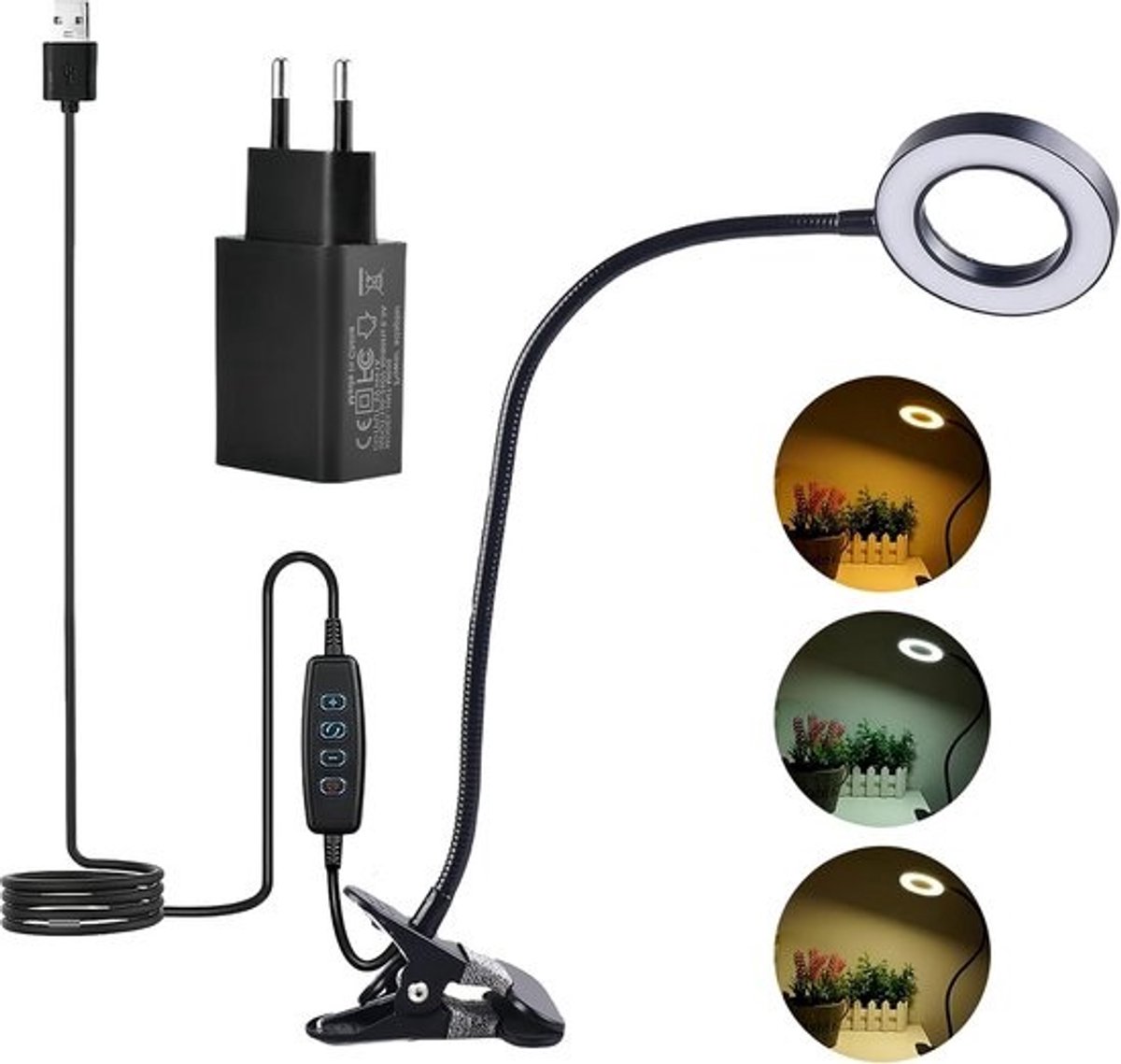 5x Vergrootglas met Licht en Klem: Dimbare LED Leeslamp met Standaard voor Knutselen, Naaien en Lezen