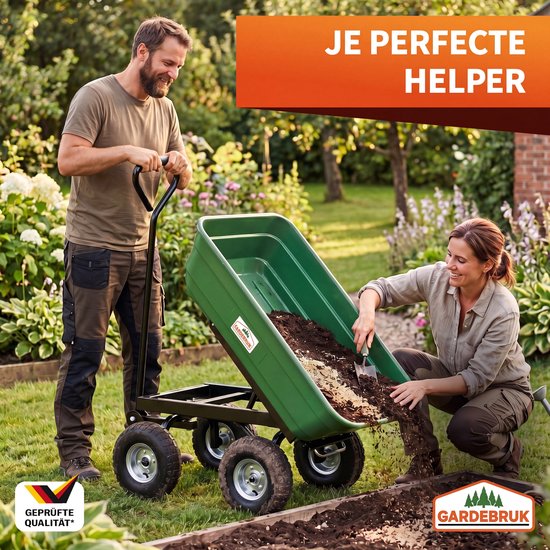 Gardebruk Tuinkar - met Kiepfunctie 103,5x51x92,5cm - Groen van Gardebruk — afbeelding 3