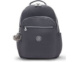 kipling rugzak met laptopvak Seoul Backpack 27L Moonlit Grey grijs