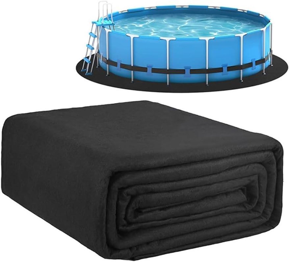 Zwembad Bodemdoek – Ondervloer Bescherming – Zwembad Onderhoud – Extra Stevig Vilt – 12ft Rond – Zwart