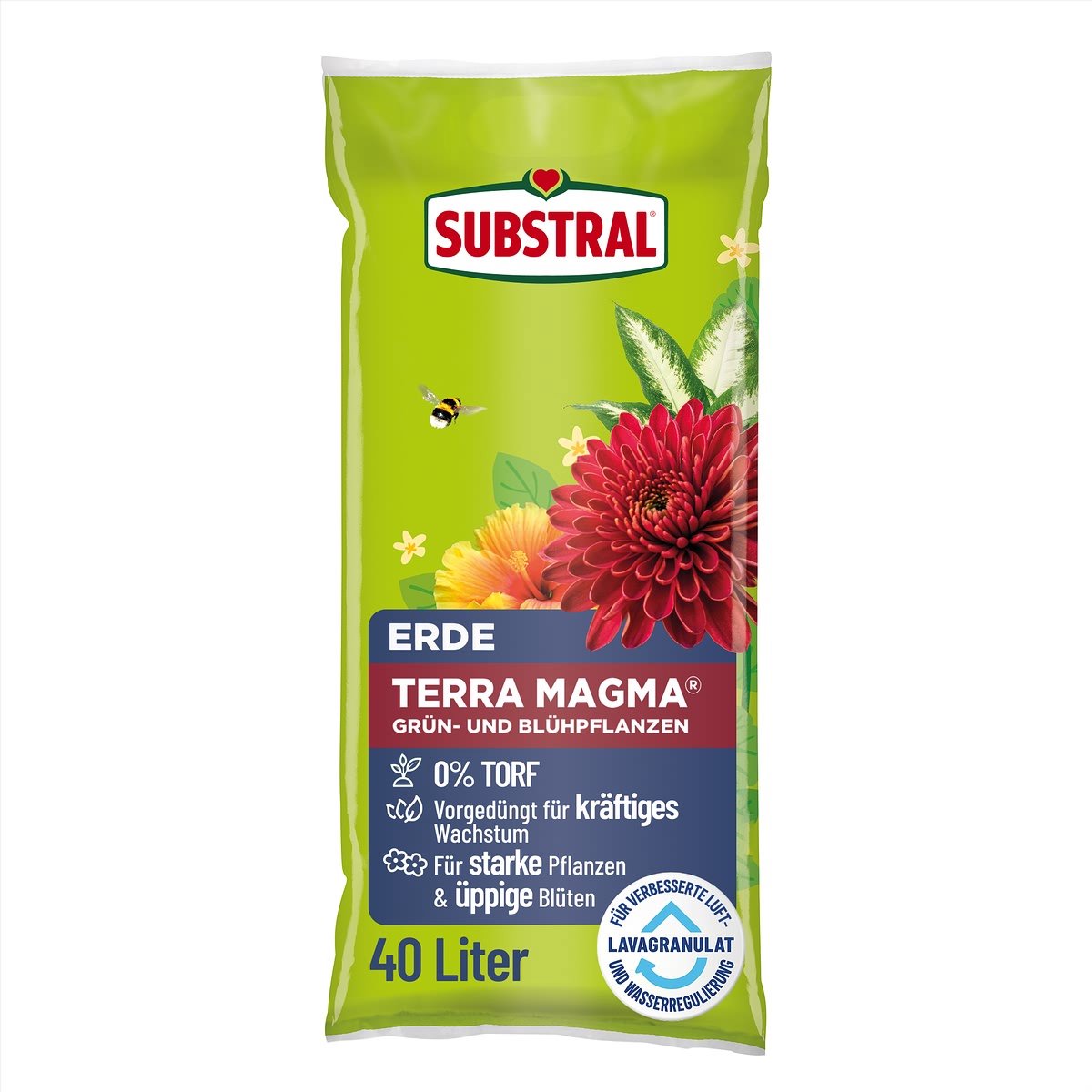 Substral Terra Magma Groene en Bloeiplantenaarde Turfvrij 40 Liter