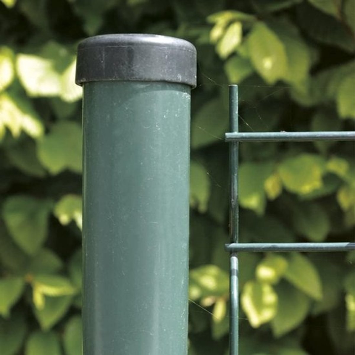 Hek Paal - Omheining Staander - Tuin Afscheiding - Gelakt IJzer - 150cm Hoog 3.4cm - Groen