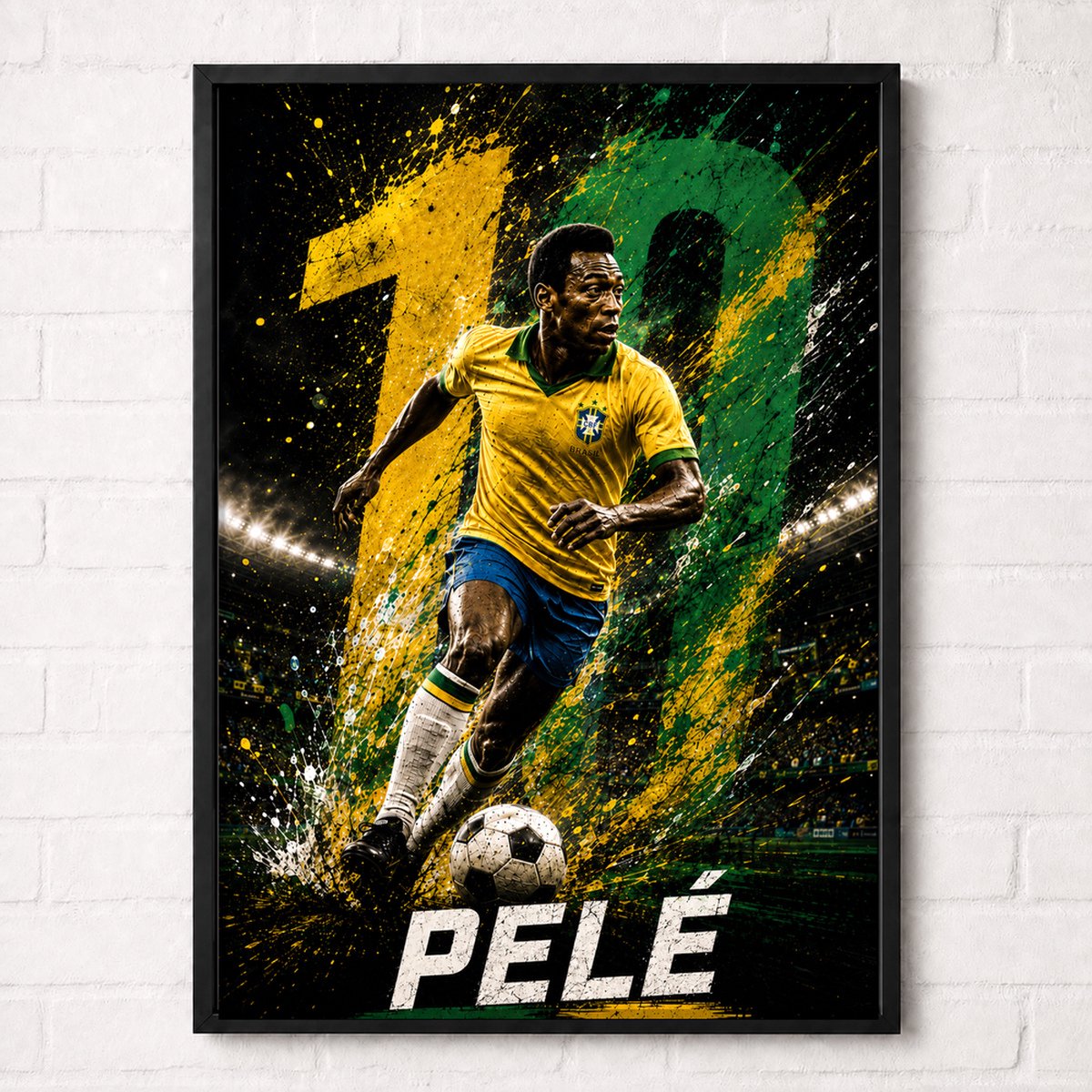 Pelé Voetbal Poster - Iconische Nummer 10 Collectie - Brazilië - A2+ 42X61cm
