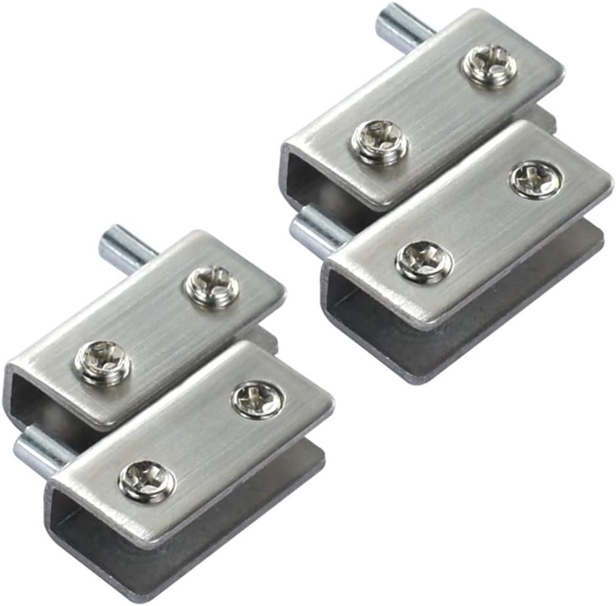 Verstelbare roestvrijstalen glazen deurhengsels met 90° rotatie, geschikt voor 5-8mm glas, set van 4 stuks