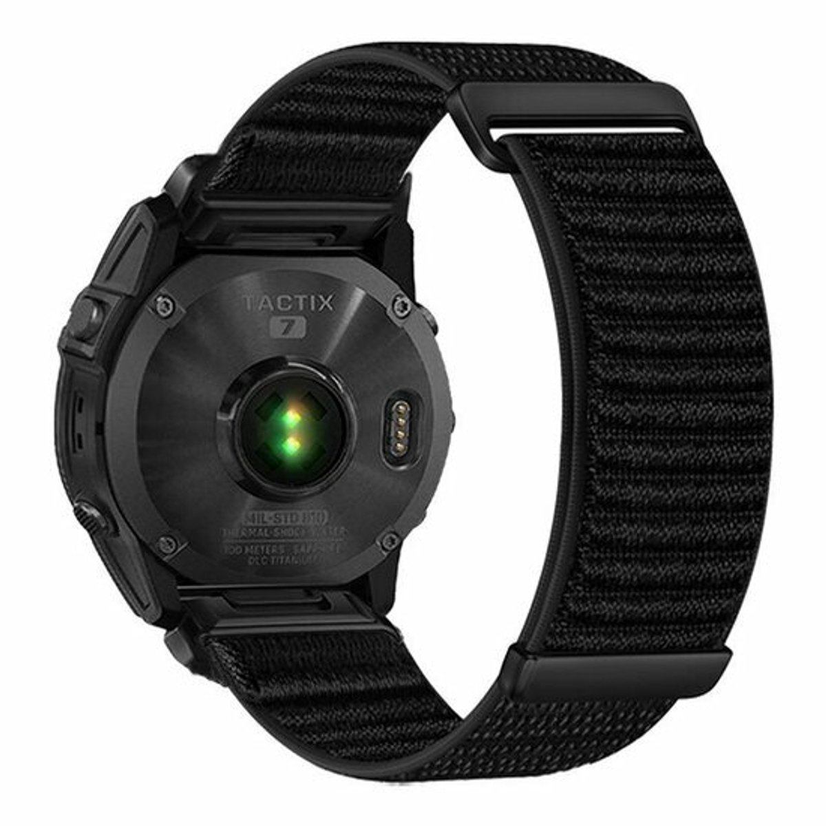 By Qubix - Geschikt voor Garmin bandje - 26mm Quickfit - Nylon Sport Loop bandje - Zwart - Geschikt voor Garmin Fenix 9 / 9 pro - 51mm