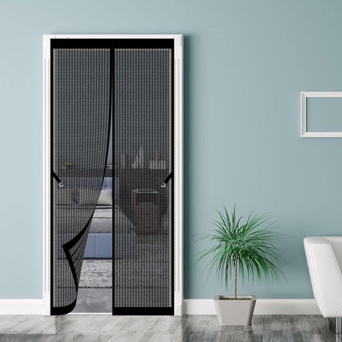 Magnetisch Hor Deur - Vliegengaas Gordijn - Insecten Buiten Houden - Automatisch Sluitend - 250 x 185 cm - Zwart