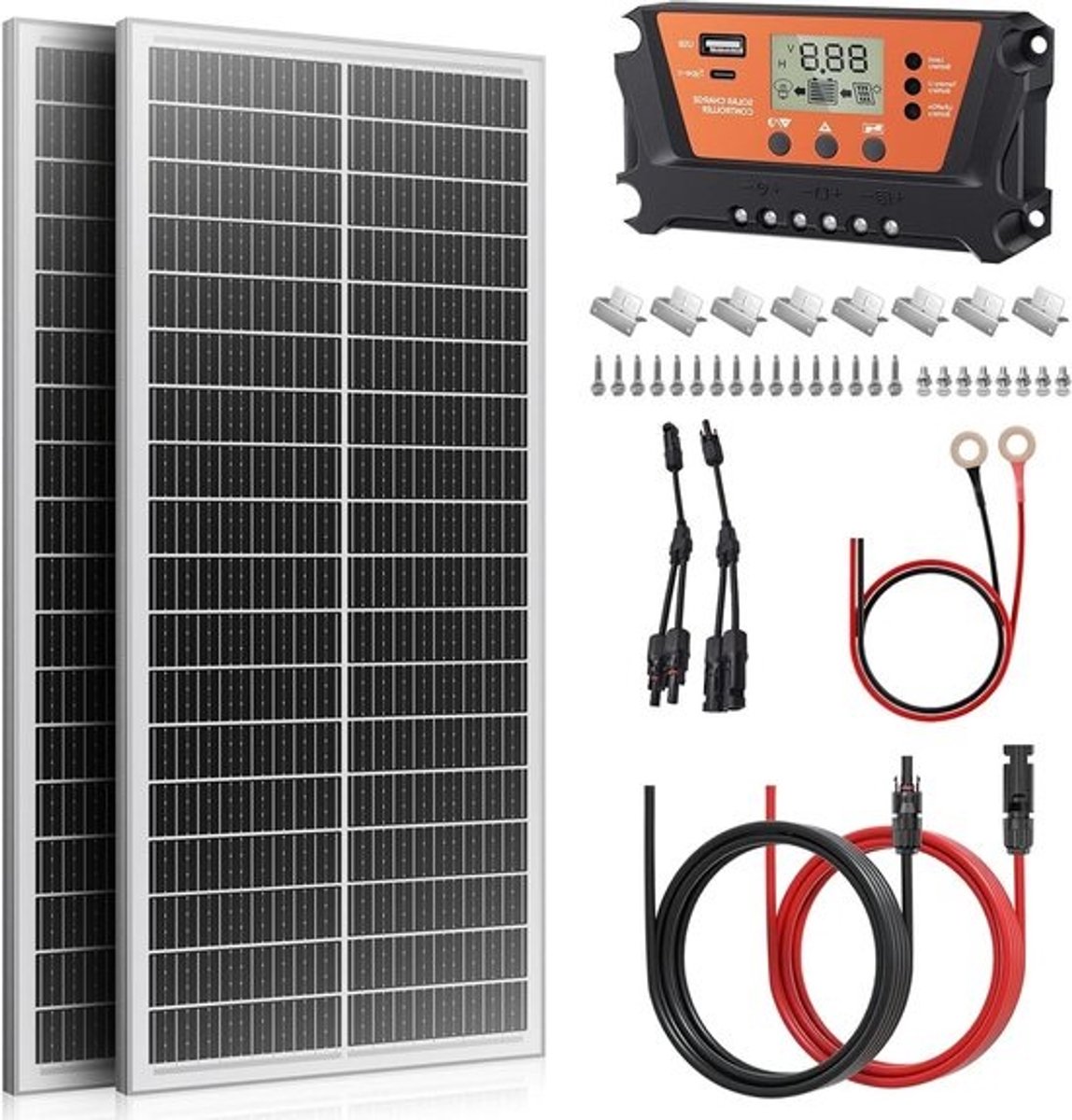 Zonnepanelen Compleet Pakket - Plug & Play met Stekker - Zonnepaneel Plat Dak - - omvormer set