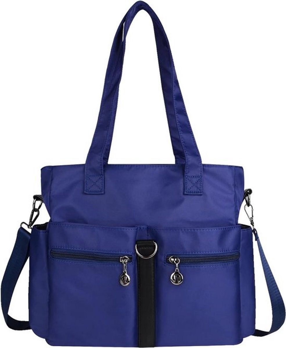 Grote Dames Tote Tas met Veel Vakken - Waterdichte Nylon Schoudertas voor Werk en Reizen