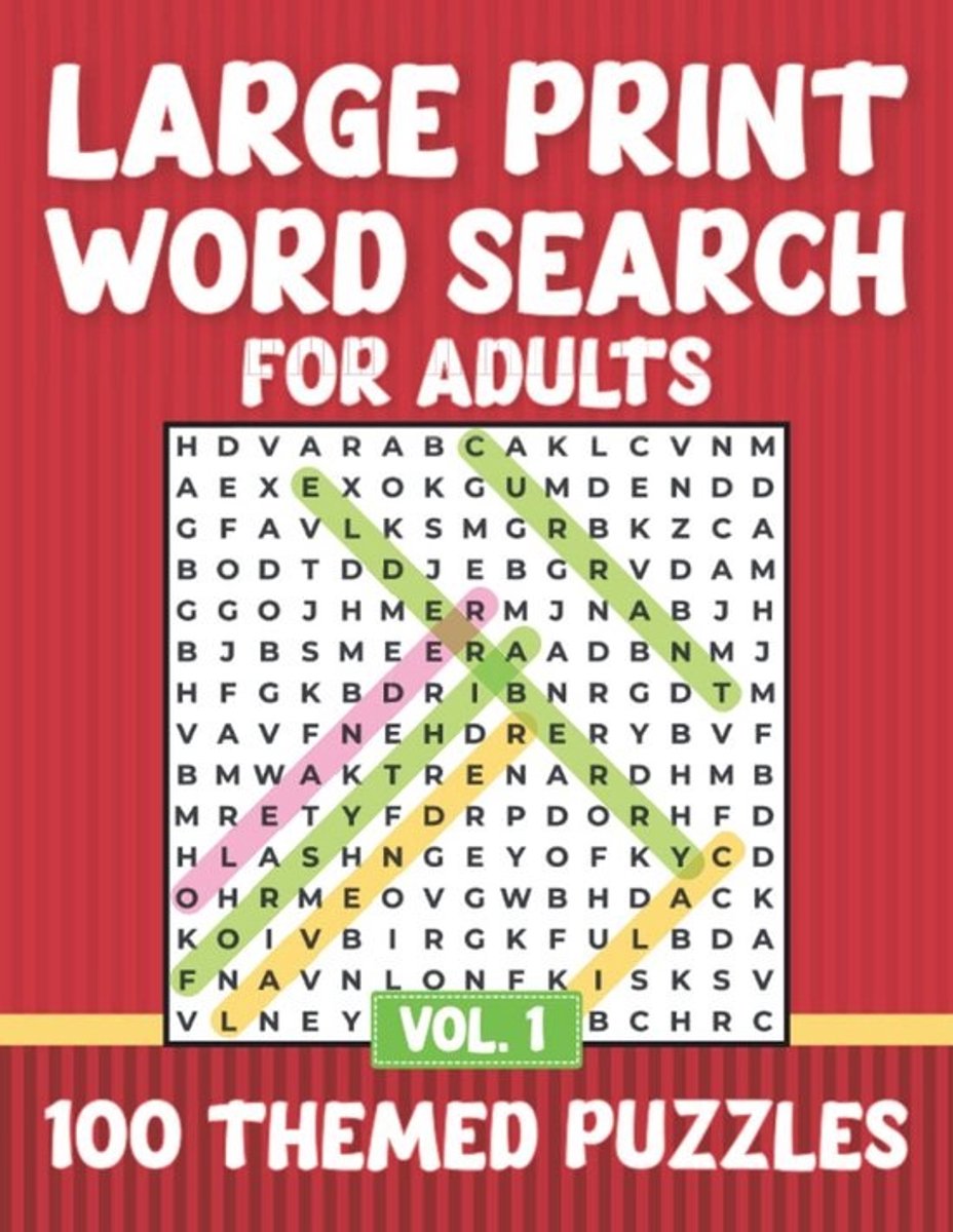Grote Letters Woordzoekers voor Ouderen: 100 Thema Puzzels met Grote Letters