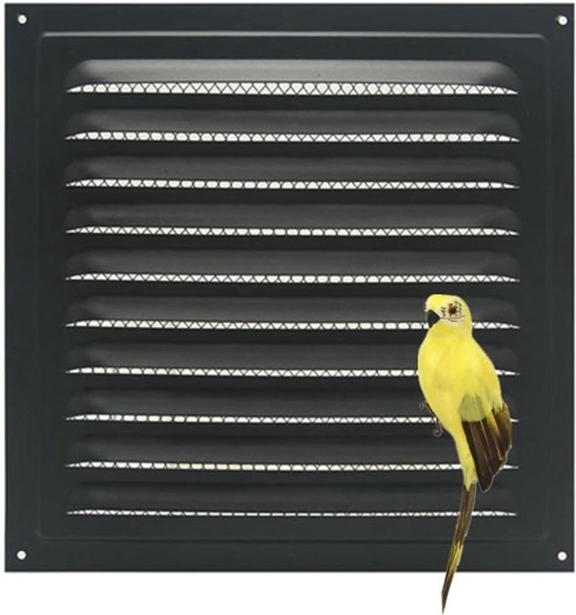 Ventilatie rooster - Rooster met insectenwering - Luchtcirculatie verbeteren - Gegalvaniseerd ijzer - 20 x 20 cm - Zwart