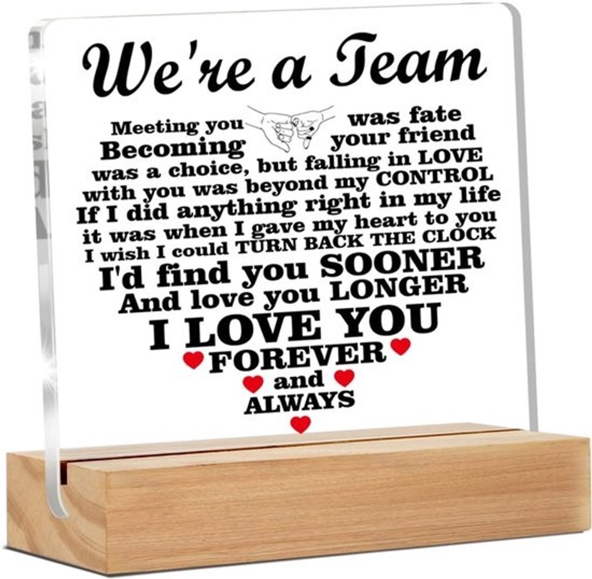Romantisch Cadeau voor Haar en Hem - Team Tekst Bureau Decoratie