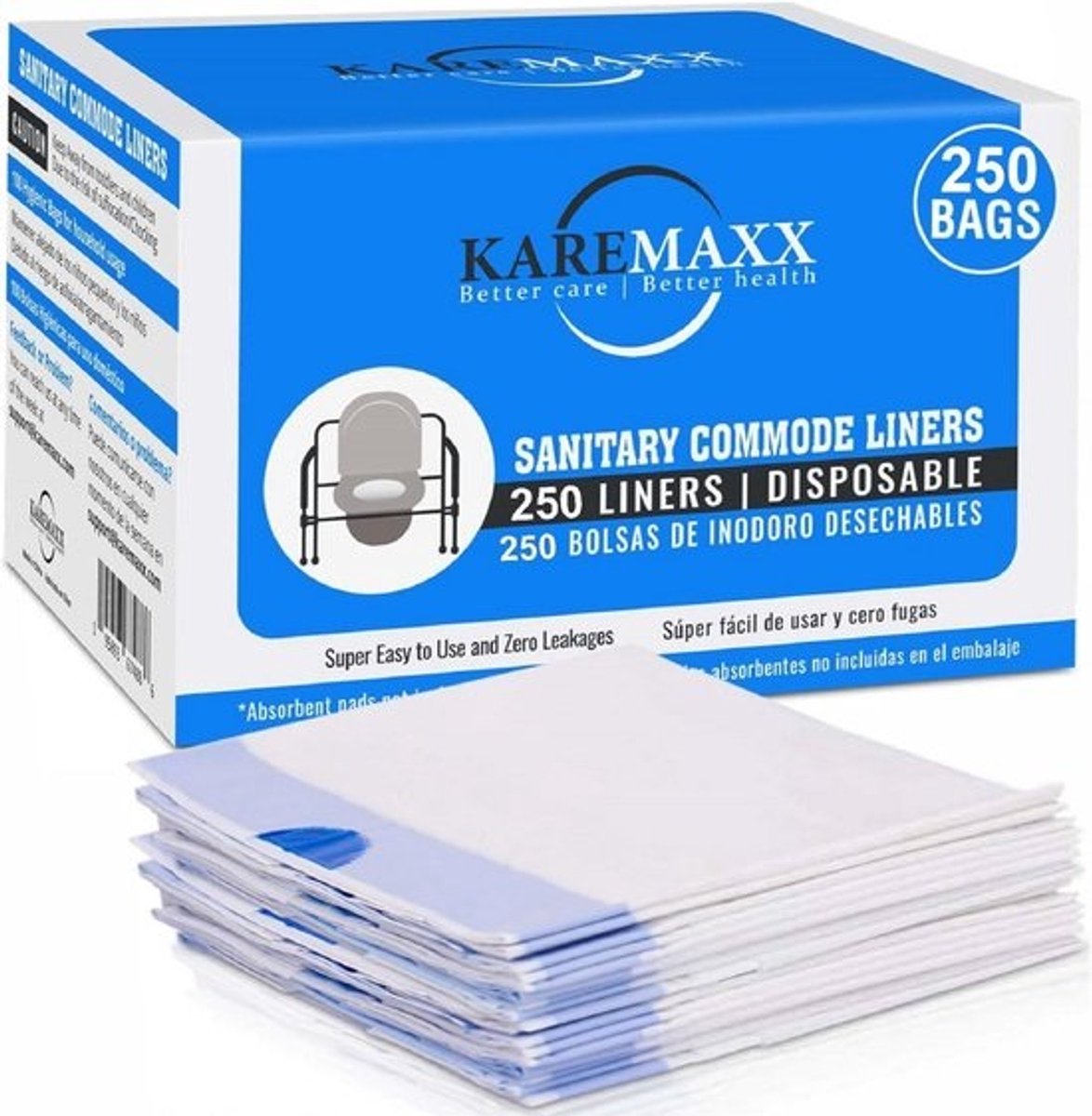 250 Universele Lekvrije Commode Liners voor Nachtkastje en Draagbaar Potje - Geurloos en Hygiënisch