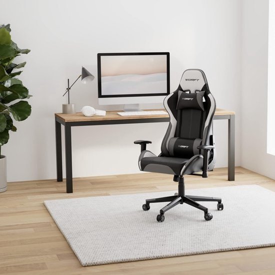 Professionele Gaming Stoel Grijs Kunstleer Verstelbare Armleuningen — afbeelding 2