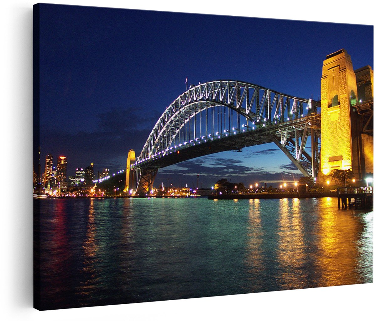 Artaza Canvas Schilderij Brug Sydney - 180x120 cm - Groot - Foto Op Canvas - Wanddecoratie Woonkamer