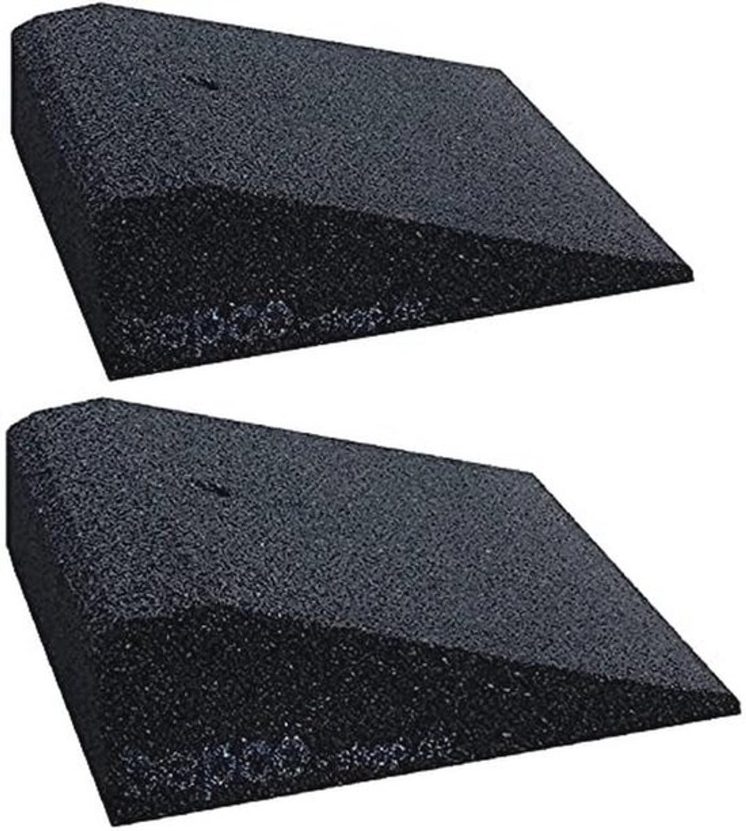 Rubberen oprijplaten set voor fiets en scooter - 25 x 25 x 10 cm (2 stuks)