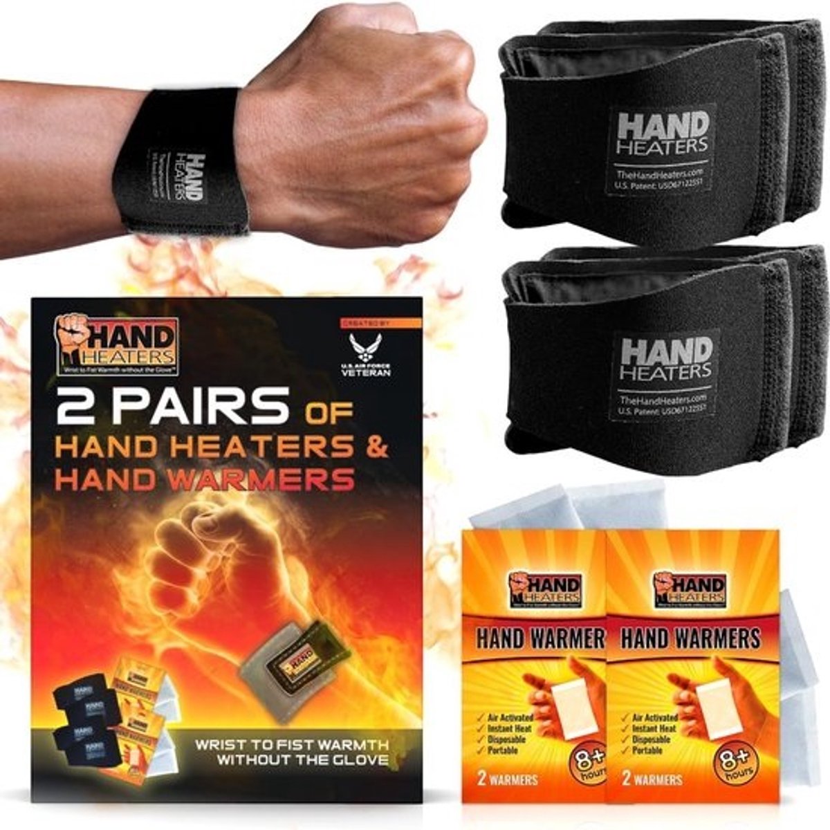 Handwarmers 2-pack met 4 verwarmingspads