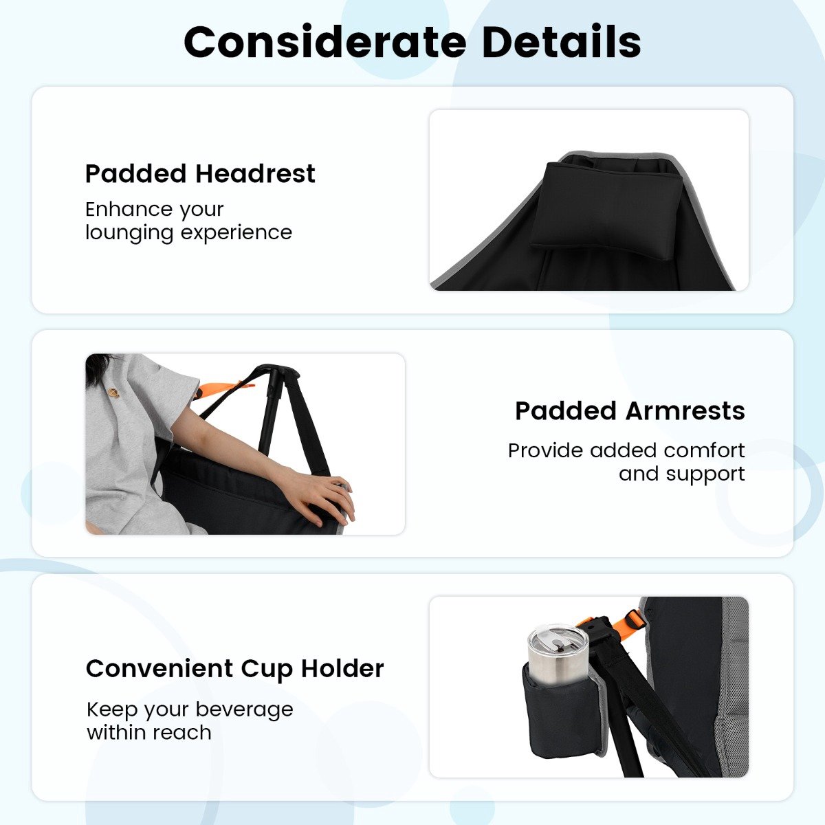 SureDeal® - Kamper - Opvouwbare Campingstoel - Verstelbare Rugleuning - Bekerhouder Klapstoel Opvouwstoel - Donkerbruin
