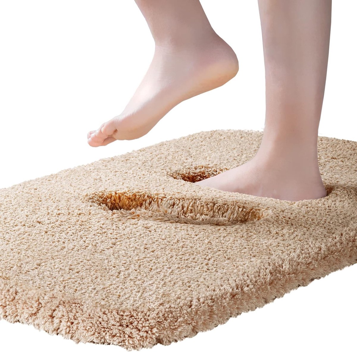Zachte en Absorberende Badmat, Extra Dikke Antislip Microvezel, 60 x 90 cm, Beige, Ideaal voor Badkamer en Douche