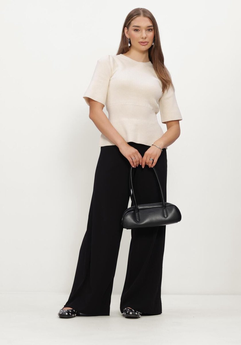 Object Objmirka Andri S/s Re Knit Pullover 147 Tops & T-shirts Dames - Shirt - Creme - Maat XL