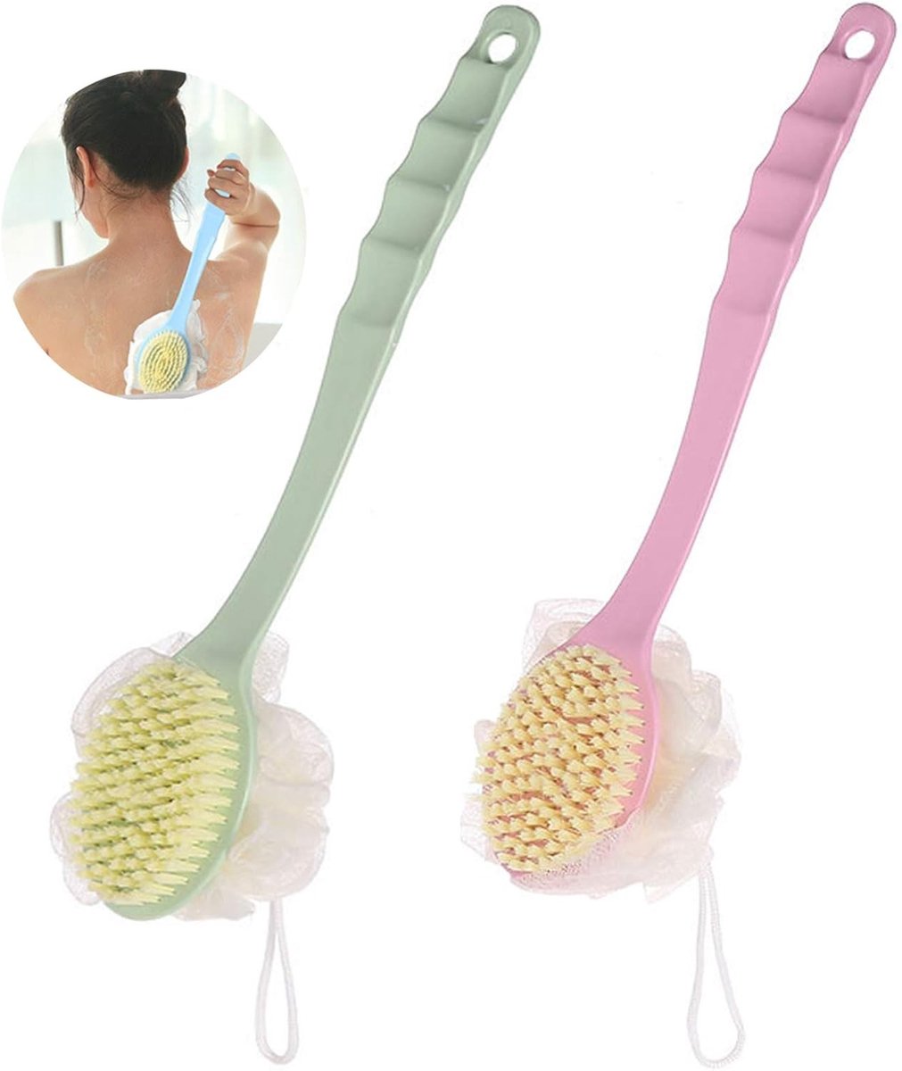 Badborstel Set - Groen - Lange Steel - Exfoliërende Spons met Handvat - Voor Mannen en Vrouwen