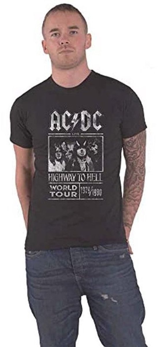 Heren T-Shirt Highway to Hell Wereldtour 1979/80