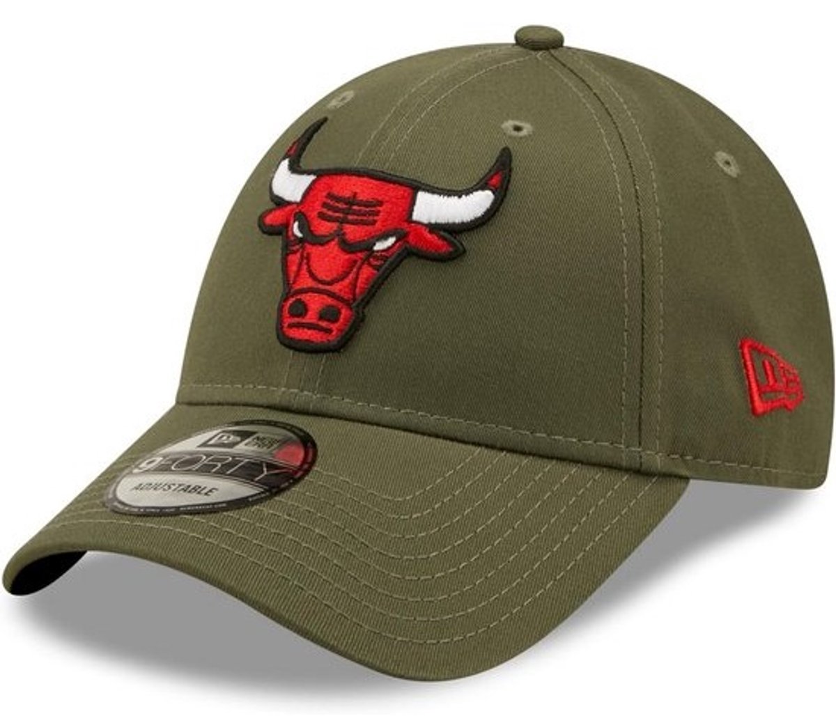 Olijfkleurige 9Forty Strapback Cap - NBA Chicago Bulls