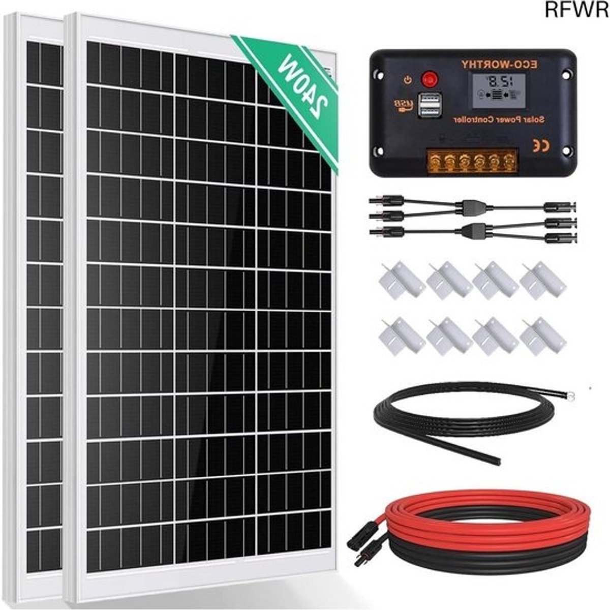Zonnepanelen Compleet Pakket - Plug & Play met Stekker - Zonnepaneel Plat Dak - Energie