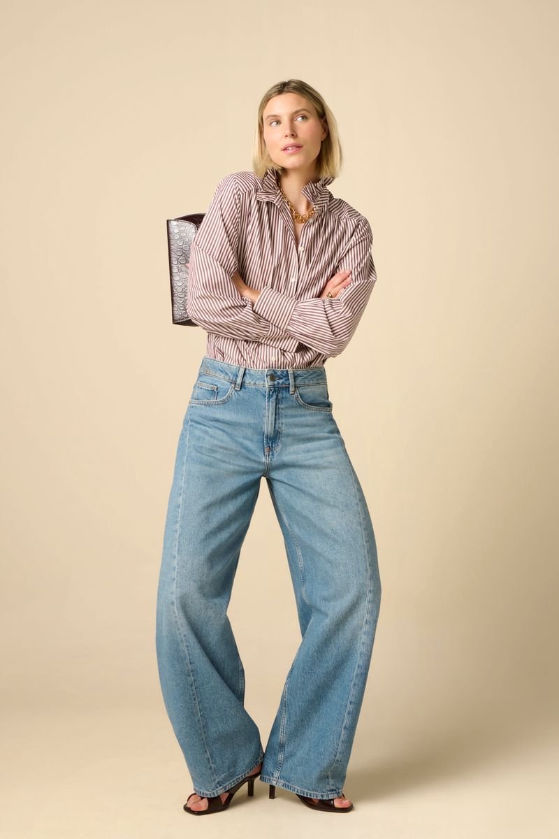 Sissy-Boy - Donkerrode gestreepte blouse