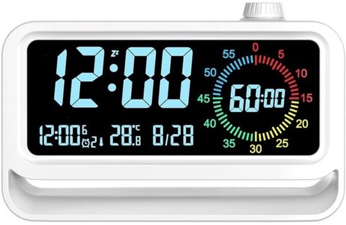 Visuele Timer Wekker - Digitale Klok - Tijdbeheer - Multifunctioneel LCD - 15 x 8 x 4 cm - Zwart
