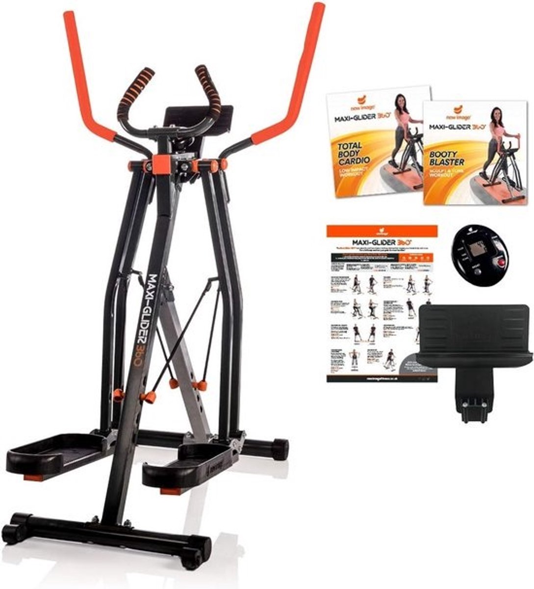 Cross Trainer Cardio Trainingsapparaat met 4 Weerstandsniveaus en Hartslagmeter