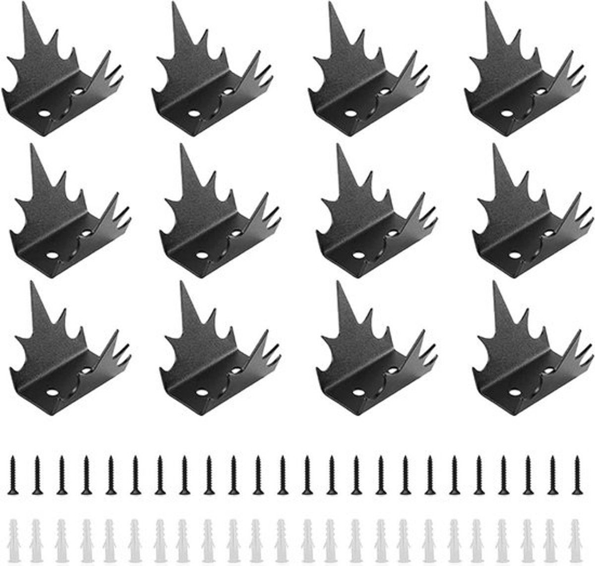Anti-Klim Spikes voor Schutting, Muur en Balkon - Anti-Dykgeweld & Ongedierte Wering (12 Stuks)