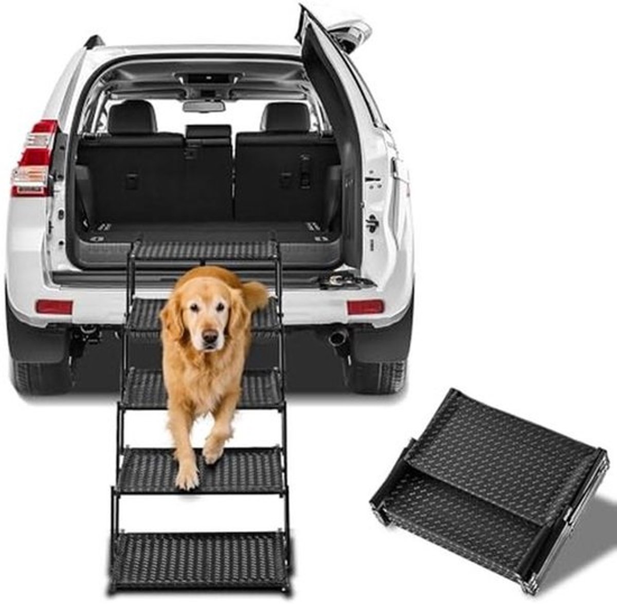Opvouwbare Hondentrap voor Auto - Antislip Hondenhelling, Draagbaar en Lichtgewicht voor Gemakkelijk Toegang tot Voertuigen